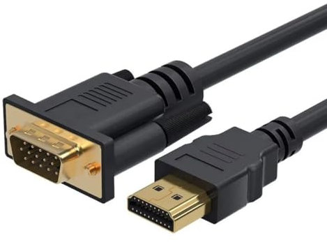 HDMI to VGA 2M Cable, Uni-Directional HDMI to VGA Cable (Male to Male) Compatible with Desktop, Laptop, PC, Monitor, Projector, HDTV, Raspberry Pi, Roku, Xbox and More - 2M