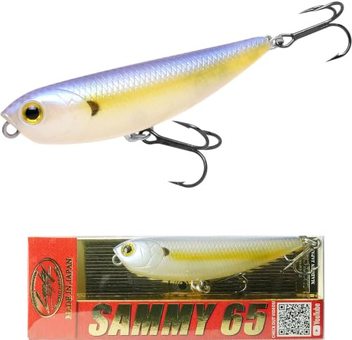 Lucky Craft Sammy 65 Topwater Angelköder, 6,3 cm, schwimmende Süßwasserforelle, Kleinmaulbarschköder, Walk-The-Dog-Turnierköder, Barsch-Angelausrüstung und Tackle Box Zubehör