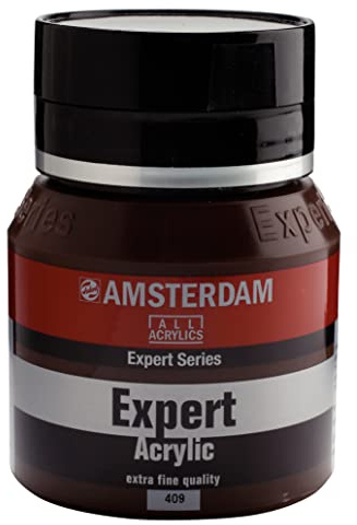 Amsterdam Expert Series Acrylic Paint Jar 400 ml - Burnt Umber 409 - Professional Grade, High Pigment, Lightfast, Heavy Body Formula