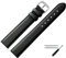 MARBURGER Uhrenarmband 12mm Leder Schwarz Silber XL Glatt Mit Naht - Montage Set 6601210000120