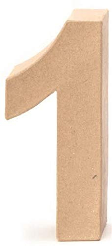 Papp-Zahl 1 17,5x5,5cm Geburstag Jubiläum Zahlen Ziffern PappArt Deko Nummer