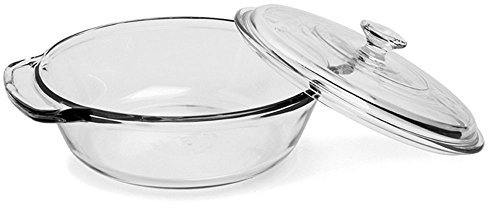 Anchor Hocking Dexam Basics Cocotte Ronde avec Couvercle en Verre trempé 2 l