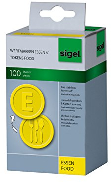 SIGEL Wm002 Lot de 100 Jetons Repas, Ø2,5 cm, Jaune