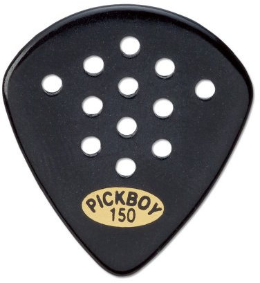 Pickboy Plektrum für pos-a-grip, Jazz, schwarz, Zellstoff, 1,50 mm, 10 Plektren