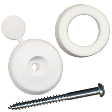 10 x White 25mm Thick Polycarbonate Sheet Fixing Buttons to fix or Screw into Noggin Purlin rafters or Poly
