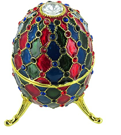 Lutèce Créations Kunstei mit Spieluhr vom Typ Fabergé aus Emaille und vergoldetem Metall - Greensleeves