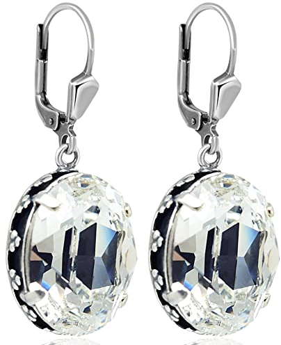 Jugendstil Ohrringe Silber Crystal Kristalle aus Österreich Ohrhänger romantisch NOBEL SCHMUCK