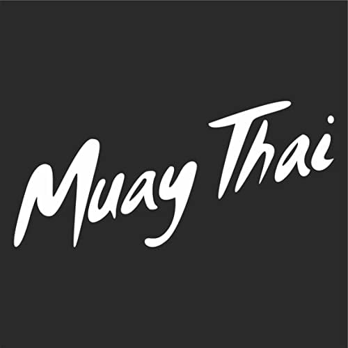 INDIGOS UG Auto Aufkleber Muay Thai weiß - 149mmx66mm - Autoaufkleber - Tuning - Sticker - Heckscheibe - Fahrrad - Motorrad - UV beständig