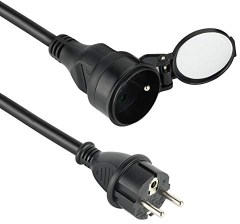 Electraline Prolongateur professionnel etanche, Noir, 10 M