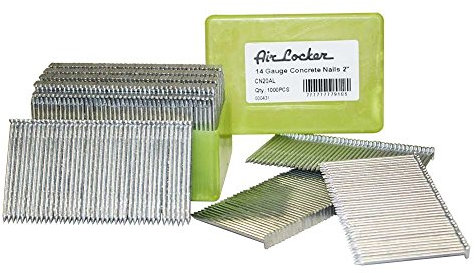 Air Locker Cn20Al 14 Gauge Béton Clous en T pour cloueuse à béton 2 pouces tige lisse (1 000 par paquet)