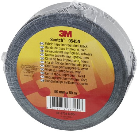 Scotch 9545N B50 Gewebeband, 1 Rolle 50 mm x 50 m, schwarz