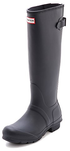 HunterOriginal Back Adjustable - Stivali alti fino al ginocchio con fodera sottile Donna, Blu (Azul), 40.5
