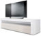 Vladon Lowboard Valencia, Made in Germany, TV-Kommode mit 1 offenem Fach und 2 Klappen, Weiß matt/Creme Hochglanz/Weiß Hochglanz (155 x 46 x 40 cm)