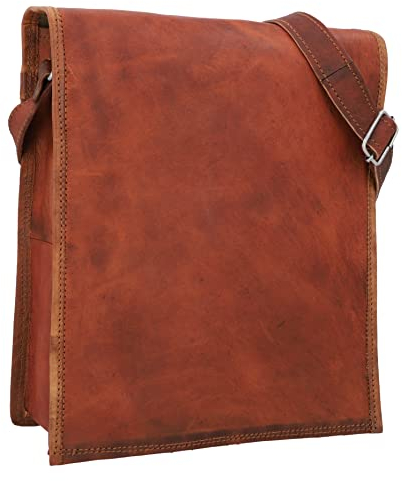 Gusti Umhängetasche Leder - Finn Vintage Braun Leder Damen Herren Unisex