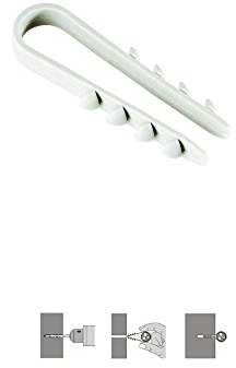 PRITEX – 500 Stück Steckschlaufen 6-20 mm Weiß – Dübelklemme zur Befestigung von Kabeln, Rohren, Leitungen, Schläuchen uvm – Kabelhalter für ein optimales Kabelmanagement – Kabelschellen aus Polyamid