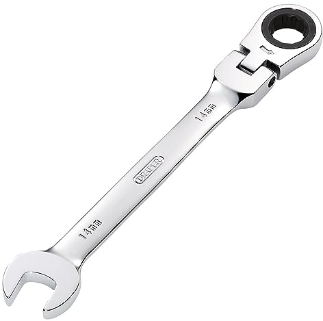 Draper 52016 Hi-Torq Metric Flexible Head Ratcheting Combination Spanner, 14mm
