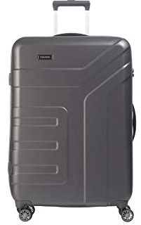 travelite 4-Rad Koffer Größe L mit TSA Schloss, Gepäck Serie VECTOR: Robuster Hartschalen Trolley in stylischen Farben, 072049-04, 77 cm, 103 Liter, anthrazit (grau)