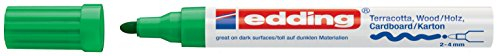 Edding 4000 Tintenmarker matt - 1 Marker - Rundspitze 2-4 mm - grün - zum Beschriften und Dekorieren auf rauen, dunklen oder porösen Oberflächen - ideal für Terrakotta, Karton, Holz