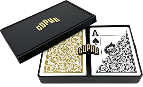 Copag Poker-Größe Jumbo Index 1546 Spielkarten (Schwarz-Gold-Setup)