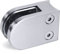 Satin Brushed Stainless Steel 316 Glass Concave Clamp Bracket Curved Base for Tube - D Shape Glazing Balustrade Bannister/Handrail Bracket Mounting Clip Glass Holder