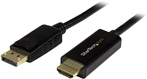 StarTech.com DisplayPort to HDMI converter cable - 3 ft (1m) - DP to HDMI Adapter with Built-in Cable - (M / M) Ultra HD 4K (DP2HDMM1MB), Black