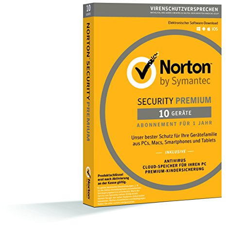 Norton Security Premium 2018 | 10 Geräte | 1 Jahr | PC/Mac/iOS/Android | Download