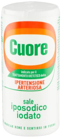 Cuore, Sale Iposodico Iodato, Formato da 180 g, Ridotto Apporto Di Sodio