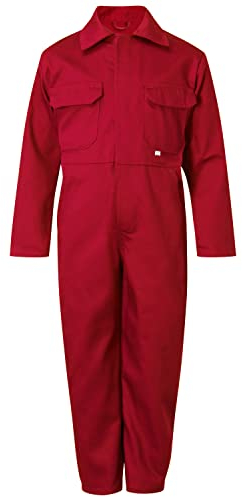 Fort Mens 333 Tearaway Junior Coverall Boilersuit, Red, 9-10 Years UK