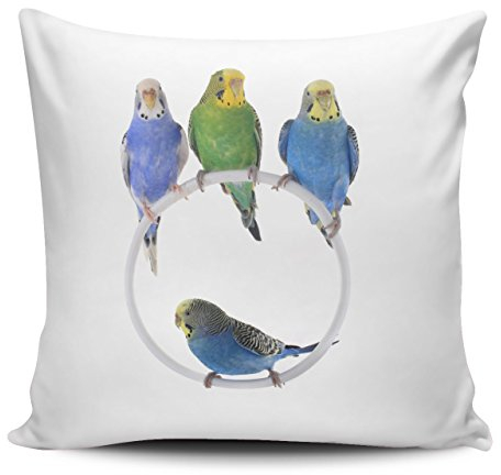 Kissenhülle/Kissenbezug/Kuschelkissen - Motiv: Wellensittich mehrere Tiere| 016 (ohne Füllung)