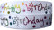 2m x 25mm White and Mutli Colour Happy Birthday Satin Ribbon for Cakes Birthday Cakes Gift wrap Wrapping Ribbon Cards Decoration Craft