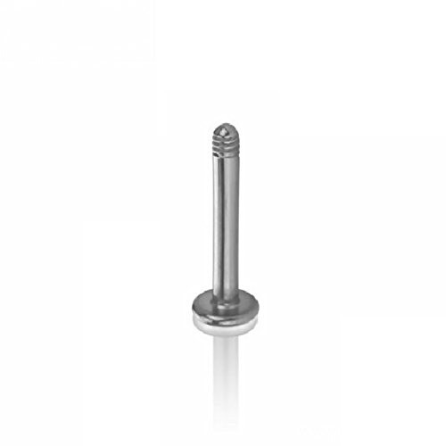 eeddoo Piercing Labret ohne Kugel Silber Titan 1,2 x 8 mm