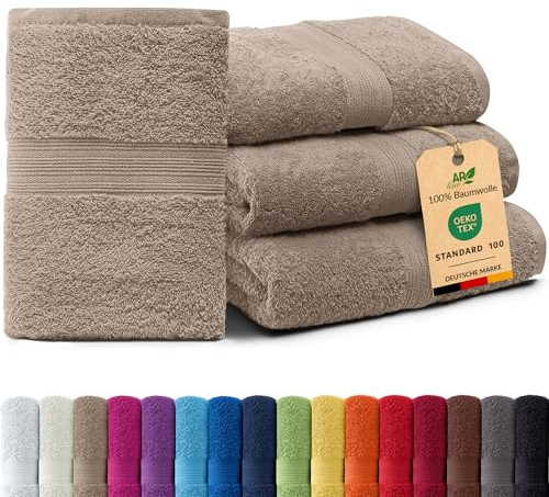 AR Line Arizona 4er Set Duschtücher 70x140 cm – 100% Baumwolle, 500 g/m², weich & saugstark in Farbe: Sand