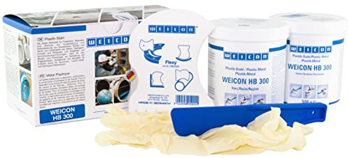 Weicon 10450010 300 1kg HB 300 Epoxidharz Plastik-Stahl 1kg Verklebung an Guss-& Metallteilen, dunkelgrau, 1 kg
