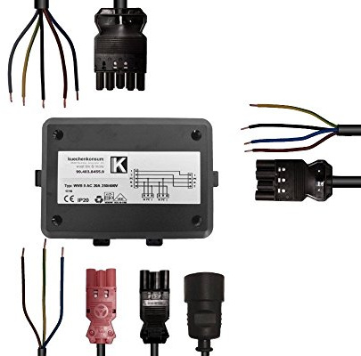 Wieland Power Splitter Energieverteiler Verteilerbox 3 fach zb. für für Backofen Herd Kochfeld Microwelle Geschirrpüler Dampfgarer Mikrowelle oder Inductionskochfeld 2m aus der Herddose-2 Abgänge
