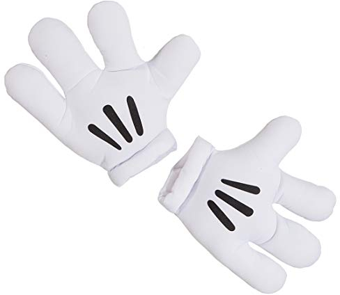 NET TOYS Micky Handschuhe Maus Riesenhände Mini Maus Riesenhandschuhe Paar Jumbo Handschuh Comichände Comic Figur Körperteile Karnevalskostüme Accessoires