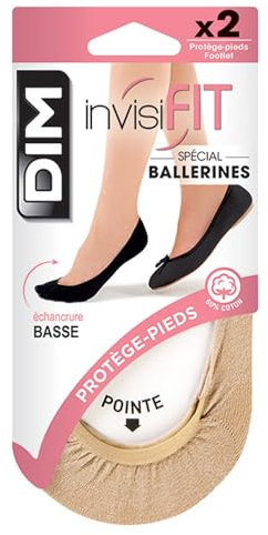 DIM Protège-Pieds Femme Invisifit Spécial Ballerines x2, Naturel, S-M