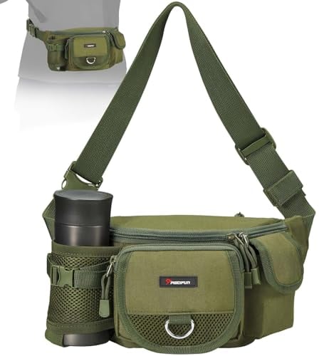 Piscifun Angel-Tasche Tragbar Outdoor Angelgerät-Tasche Gürteltasche, Armee-grün