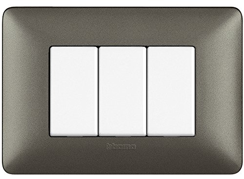 Bticino AM4803MIR Placca 3 posti, Iron