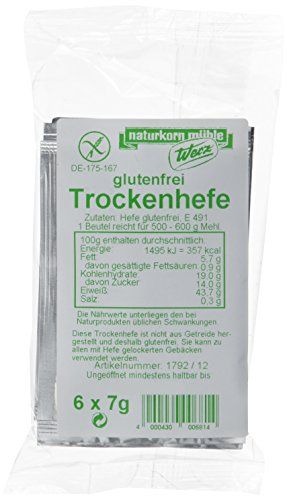 Werz Trockenhefe glutenfrei 6 Beutel á 7gr., 3er Pack (3 x 42 g Beutel)