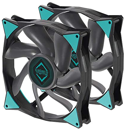 Iceberg Thermal IceGALE 140 mm PWM Premium Gehäuselüfter 2er-Pack, Schwarz