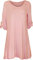 WearAll Womens Plus Size Scoop Neck Short Sleeve Flared Ladies Long Plain Top - Pink - 26/28