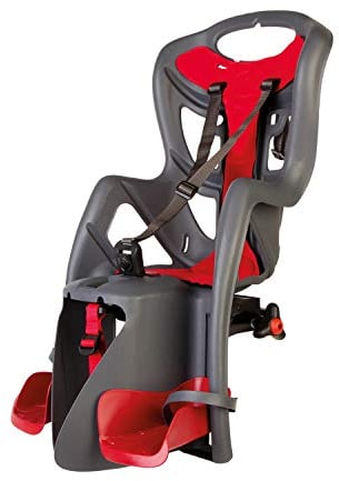 b bellelli Pepe - Siège arrière pour vélo - pour Les Enfants jusqu'à 22 kg, de 3 à 8 Ans - Fixation au Porte-Bagages - Gris foncé