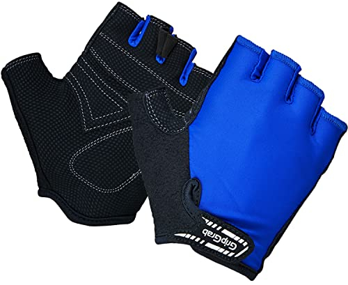 GripGrab X-Trainer Junior Kids Kurzfinger Kinder Fahrradhandschuhe Gepolsterte Halbfinger Kinderhandschuhe für Anfänger, M