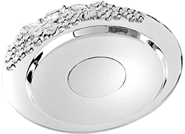 Varotto & Co. Sottobottiglia con Uva in Metallo Placcato Argento cod.EL007 cm 11,4x11x2,5h