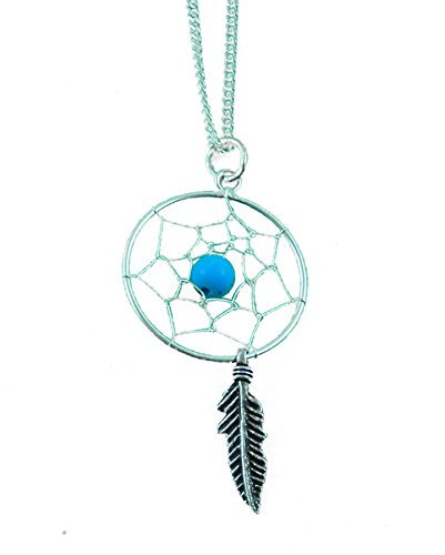 Kette Halskette mit Anhänger Traumfänger Dreamcatcher Indianerschmuck 925er Silber (46 Zentimeter)