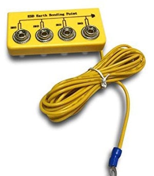 Aituo Anti-Static Earth Bonding Point/Anti Static Wrist Strap Belt Ground Connector terminal Junction Box (10mm stud 10ft cord, R1)