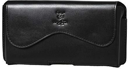 MATADOR kompatibel mit iPhone 6 Plus 6s Plus Echt Lederhülle Leder Hülle Case Tasche Crazy Black Schwarz
