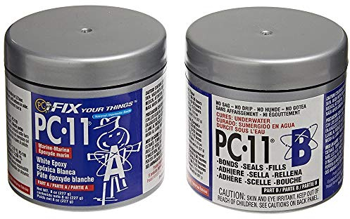 PC-Products PC-11 Epoxy Adhesive Paste, Two-Part Marine Grade, 1/2lb in Two Cans, Off White 80115