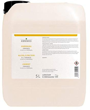 cosiMed Einreibung Orange, Massage, Sport Wellness, Franzbranntwein 70% IPA, 5 l