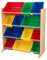 KidKraft Primary Sort It and Store It Toy Organiser, Kids' Storage Unit with 12 Plastic Bins, Removable Storage Boxes, Children's Playroom/Bedroom Furniture, 16774